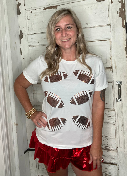 White Sequin Football Shirt