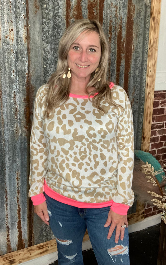 Leopard French Terry Pull-over