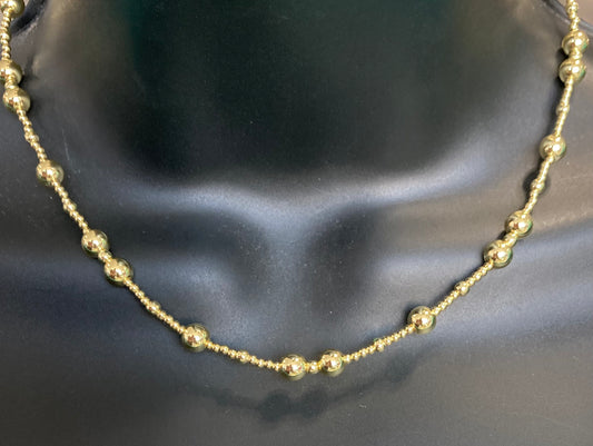Gold beaded necklace