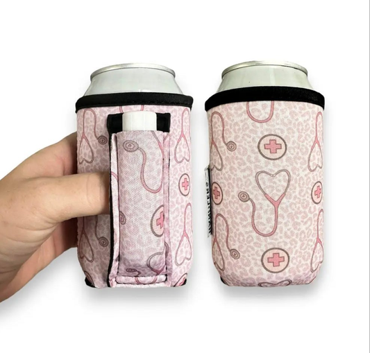 Nurse pink 12 oz. Stubby Can Cooler