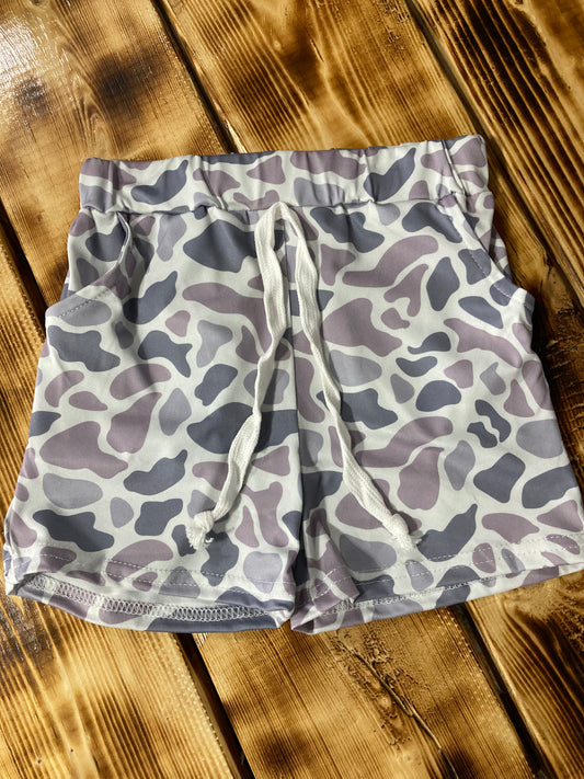 Boy’s Camouflage Shorts w/ Gray Print