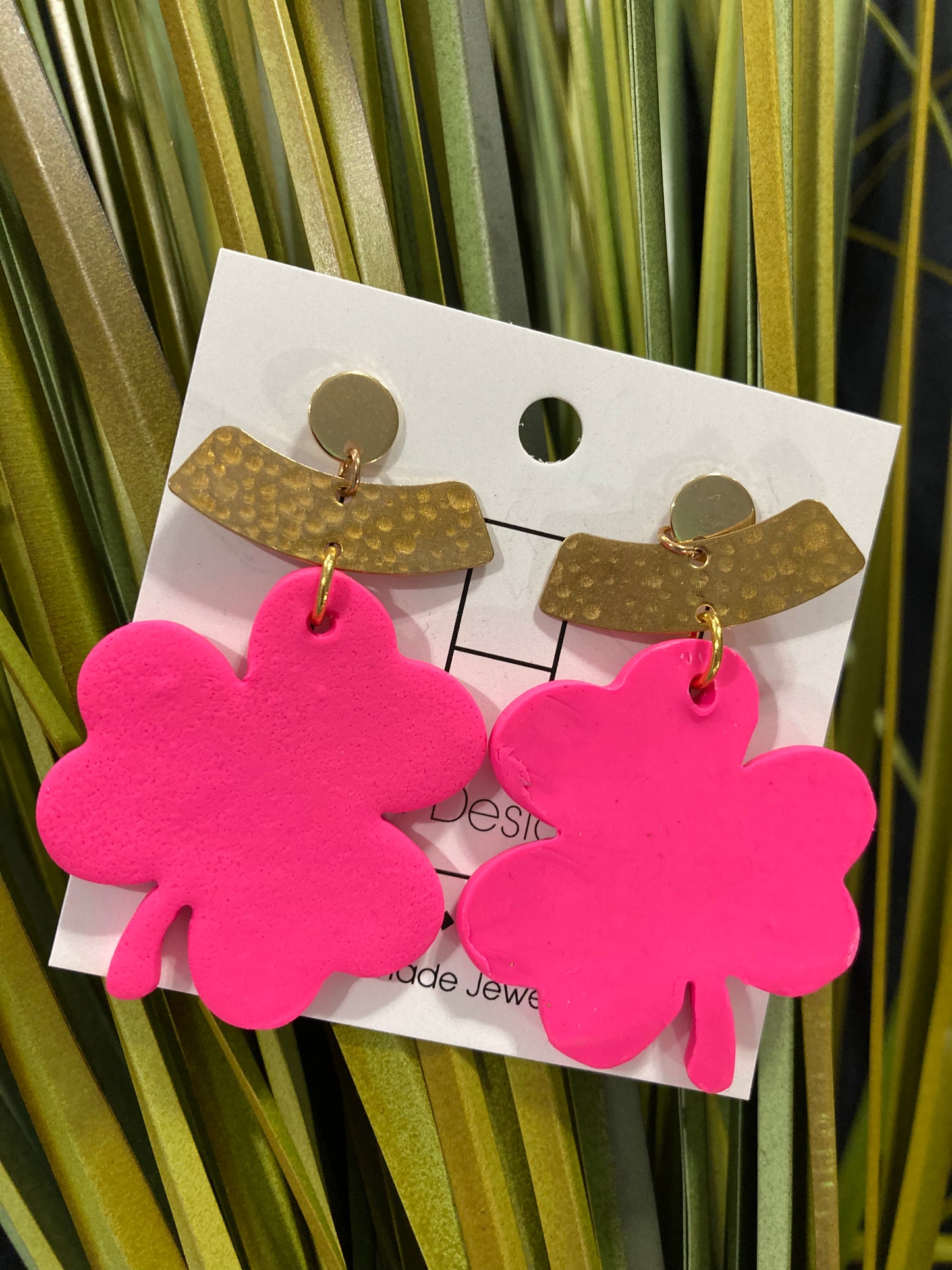 Pink Shamrock Earrings