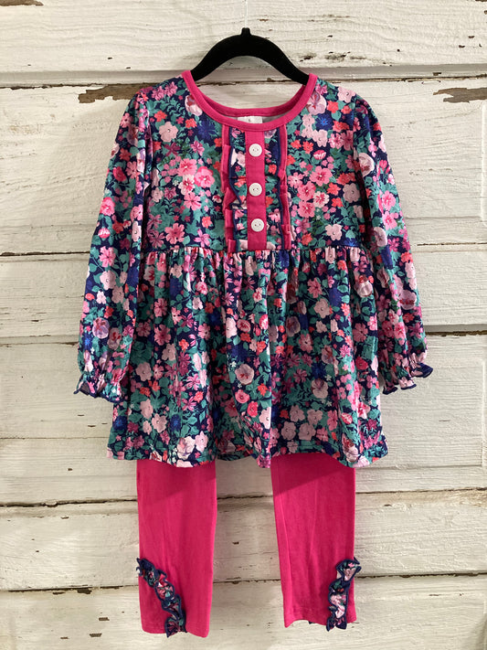 Pink and Blue Blossoms w/Leggings Set