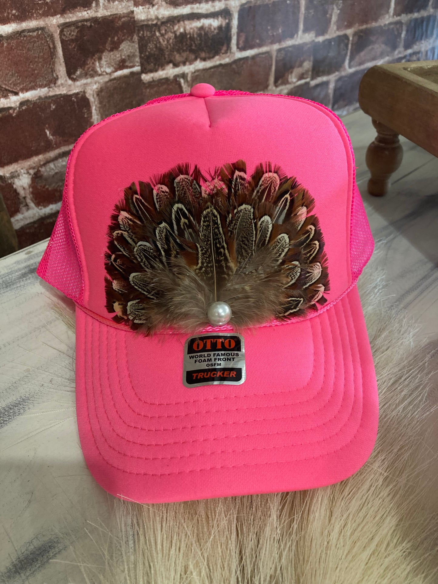 Feather Trucker Hat