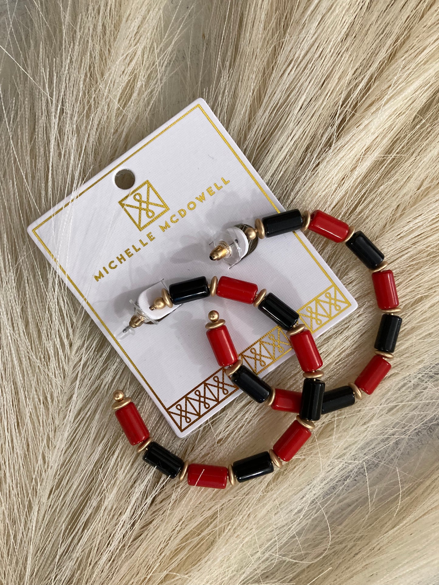 Cara Red/Black Earrings