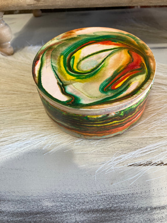 Colorful round Trinket Bowl