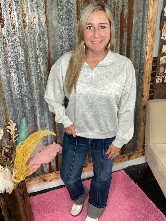 Heather Grey Scuba Half Zip Pullover