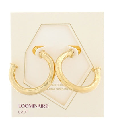 Gold Textured Hoops