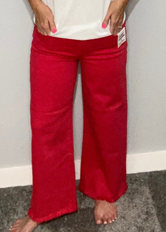 Risen Scarlet Tummy Control High Rise Crop Wide Pants