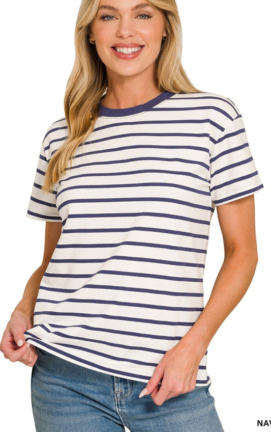 Navy Striped Tee