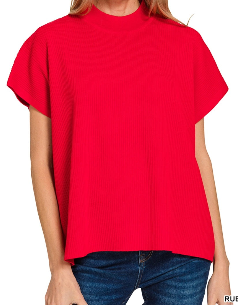 Ruby Viscose Mock Neck Sweater