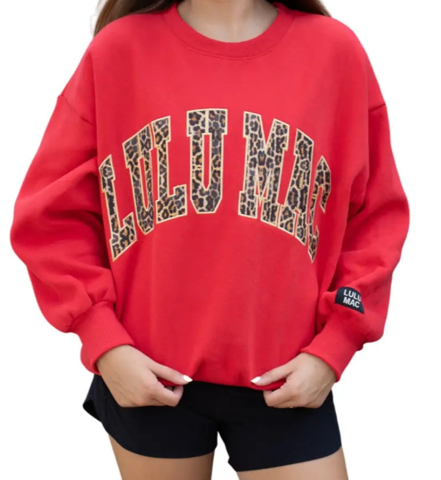 Lulu Mac Red Leopard Sweatshirt