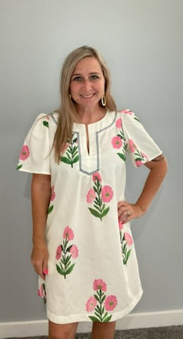 White Floral Dress