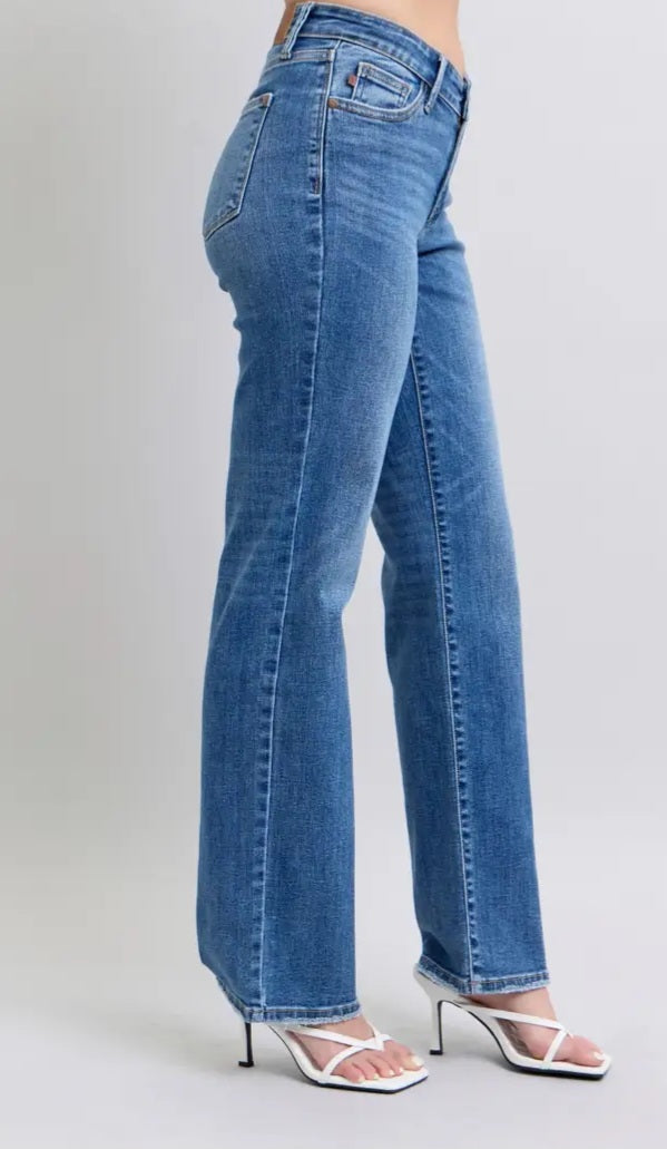 Judy Blue HW V-Front I Vintage Wash Straight Fit