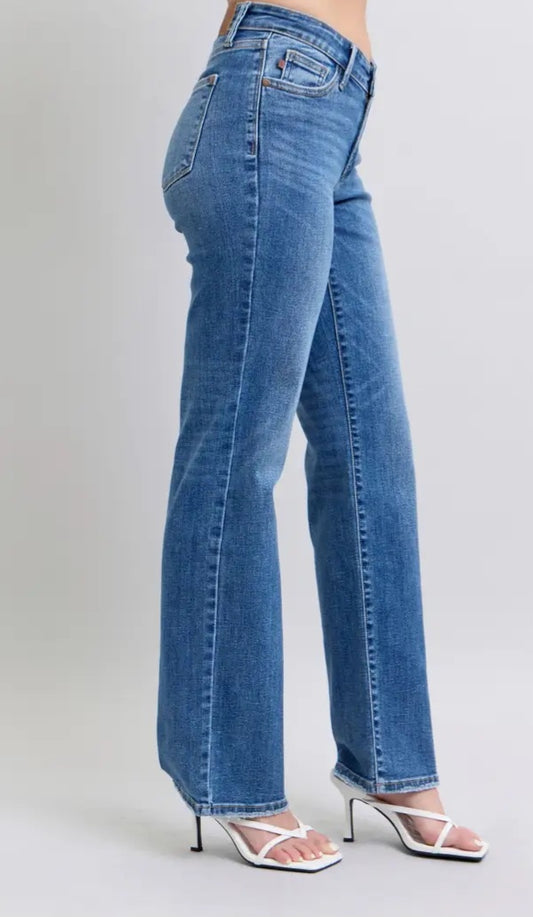 Judy Blue HW V-Front I Vintage Wash Straight Fit