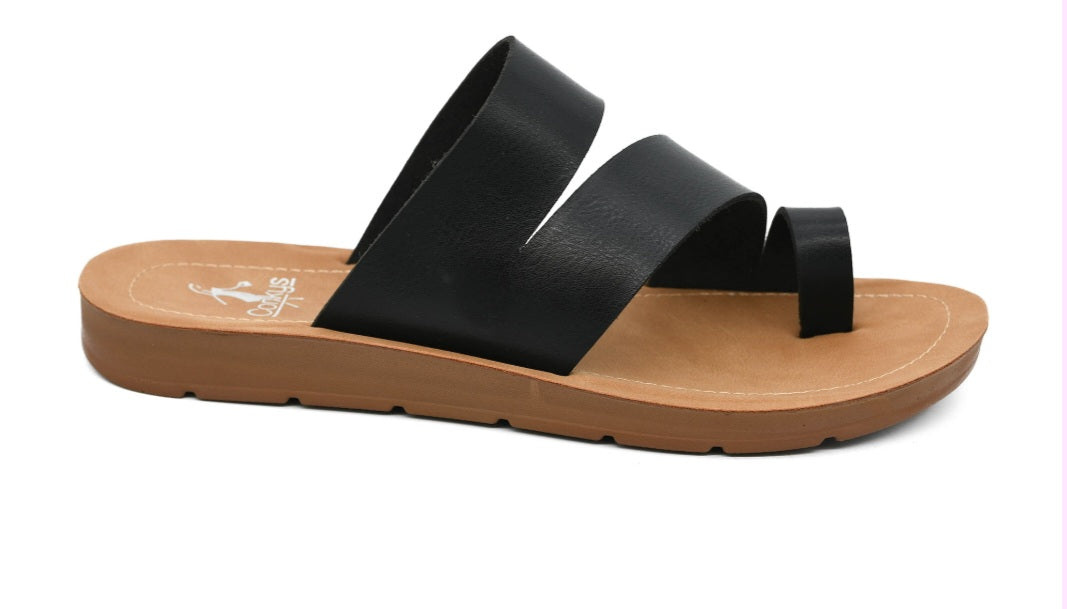 Corkys Just a Fling Black Sandal