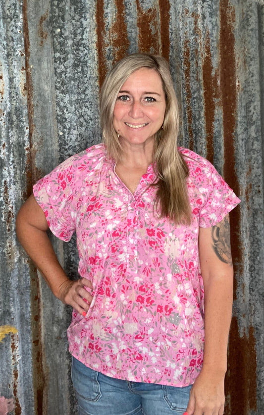 Pink Floral Top
