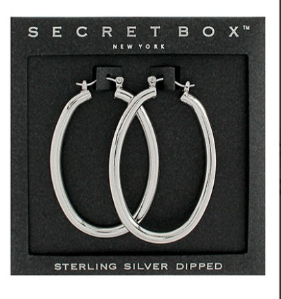 50mm Silver Oval Hoops