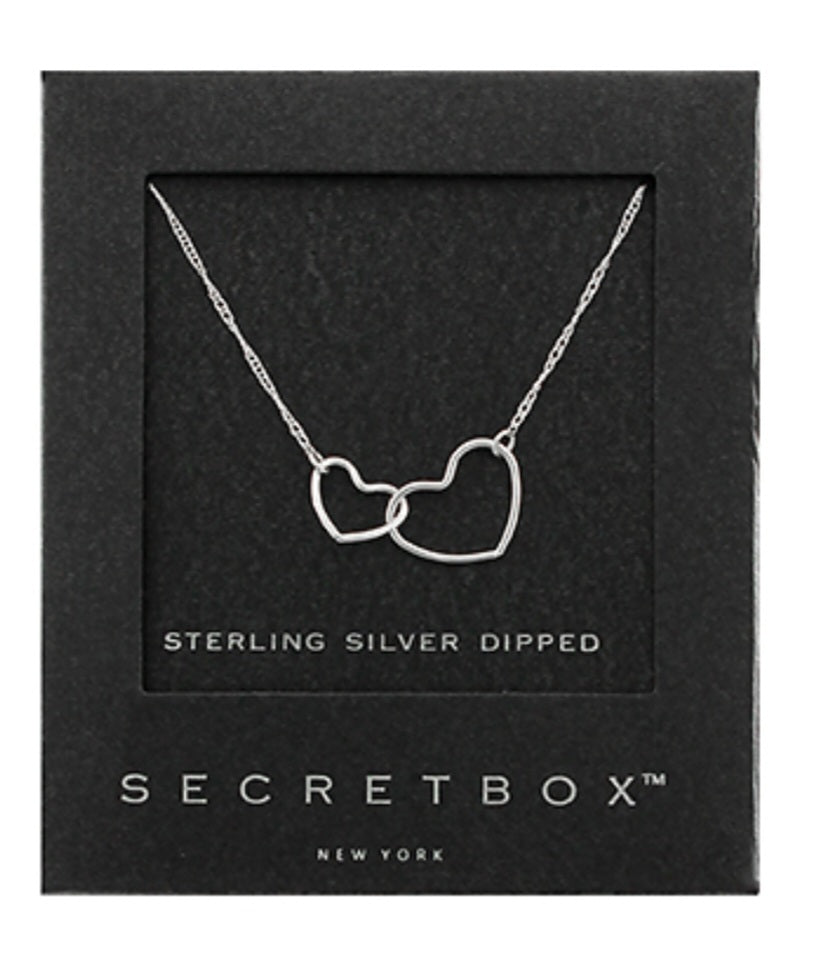 Silver Linked Open Heart Necklace