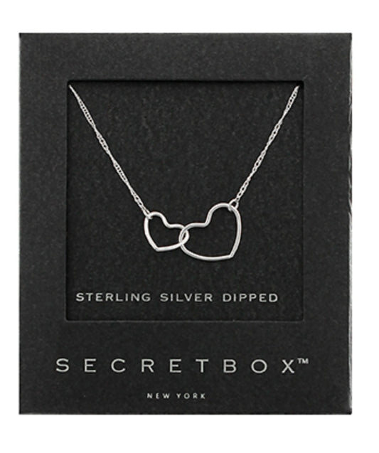 Silver Linked Open Heart Necklace