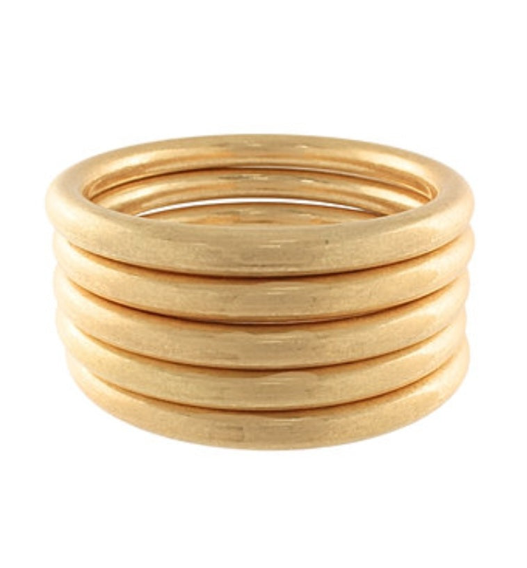 Worn Gold Bangle Bracelet Set
