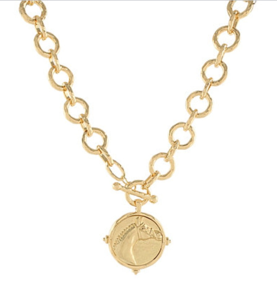 Horsehead Round Pendant Necklace
