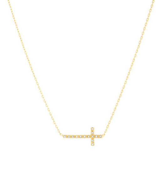 Sideways Cross Necklace