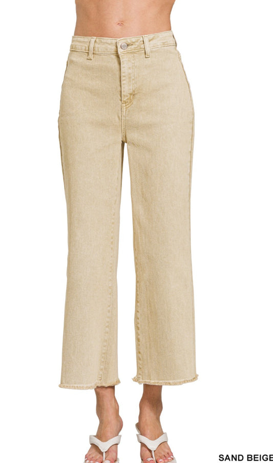 Sand Beige High Waist Jeans