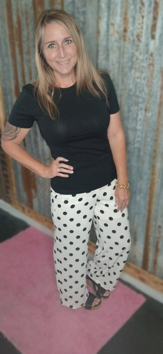 Black Polka Dot Pants