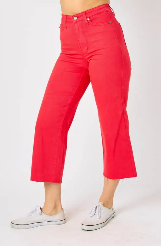 HW Red Tummy Control Crop Jeans