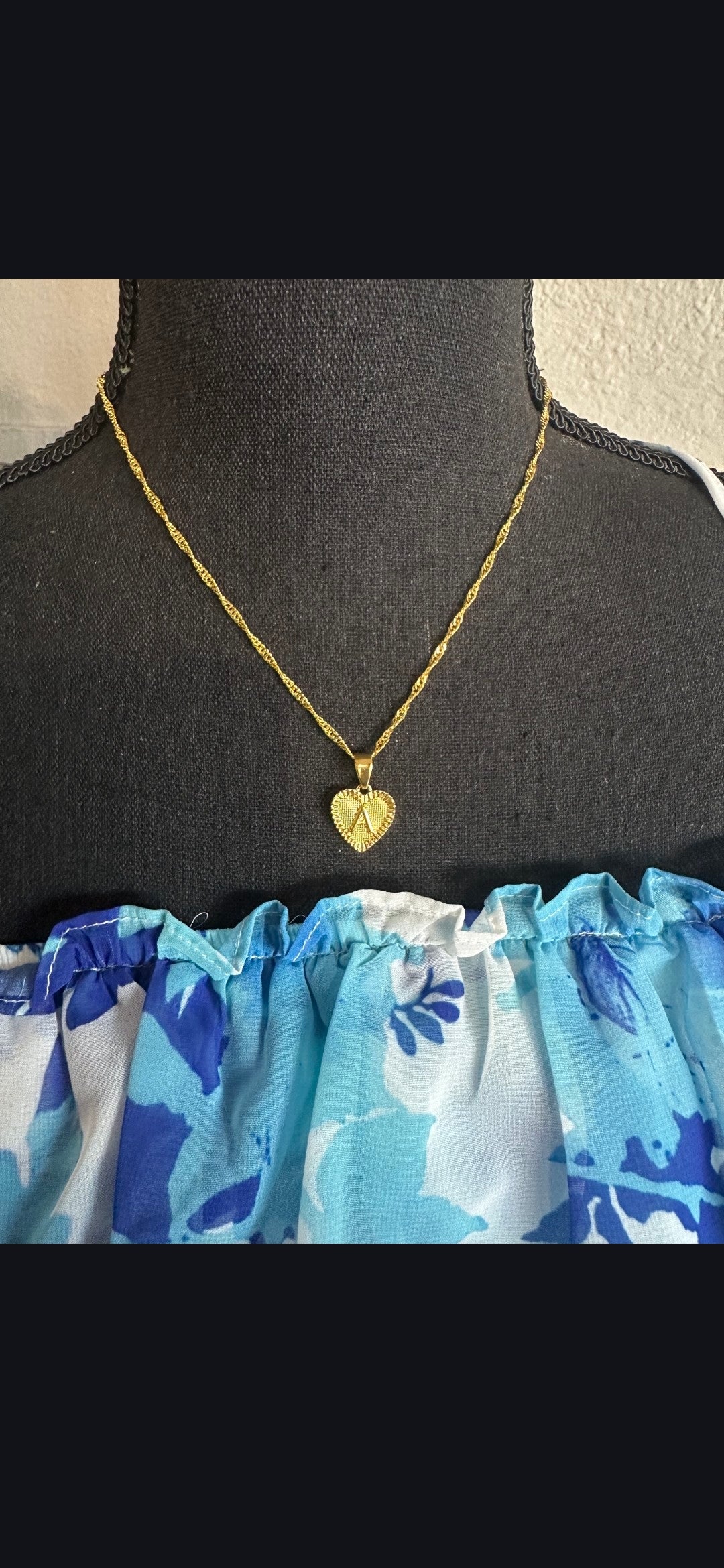 Heart initial necklace