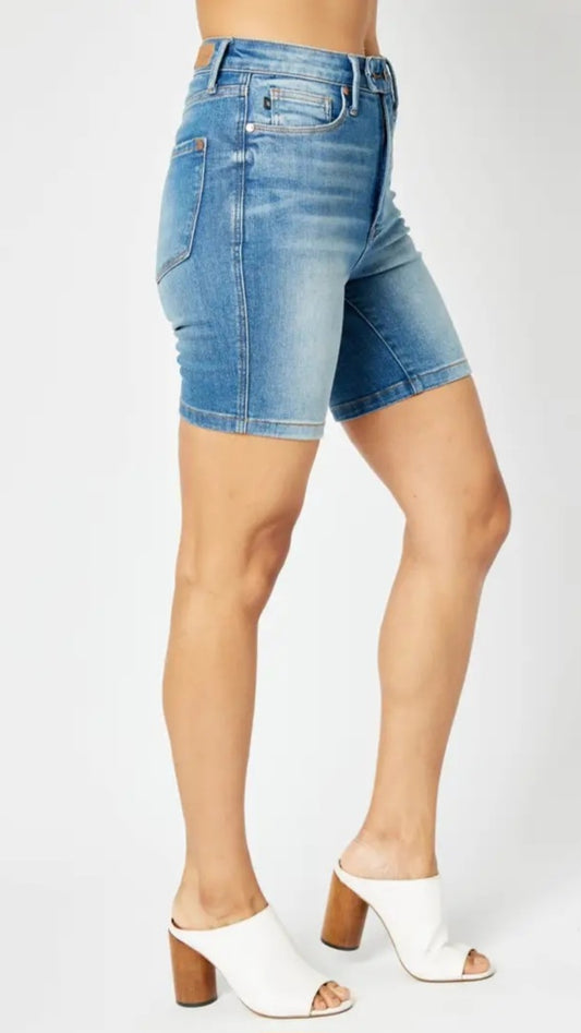 Judy Blue HW Tummy Control Bermuda Shorts