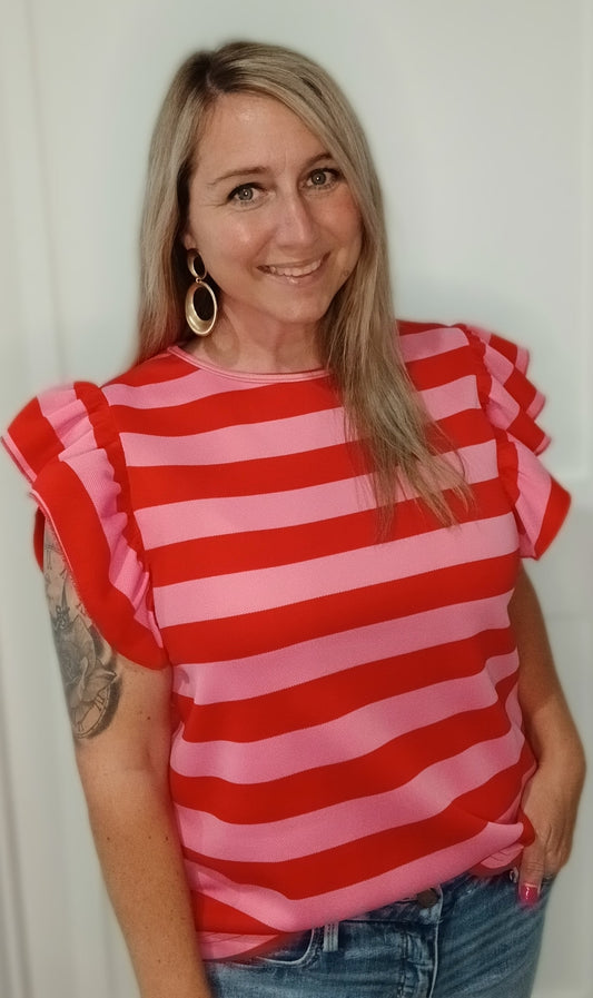 Red Stripe Top