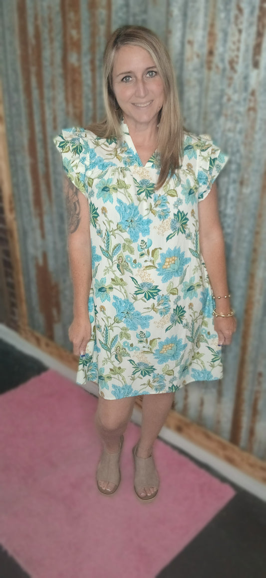 Ruffle Sleeve Dress