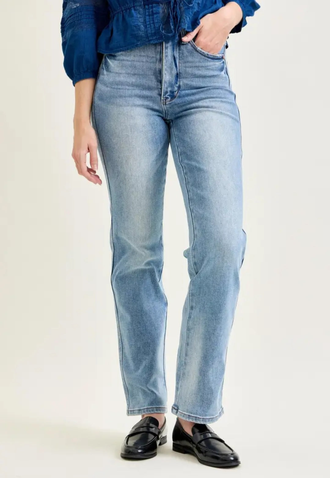 Judy Blue Hw Tummy Control Contrast Wash Straight
