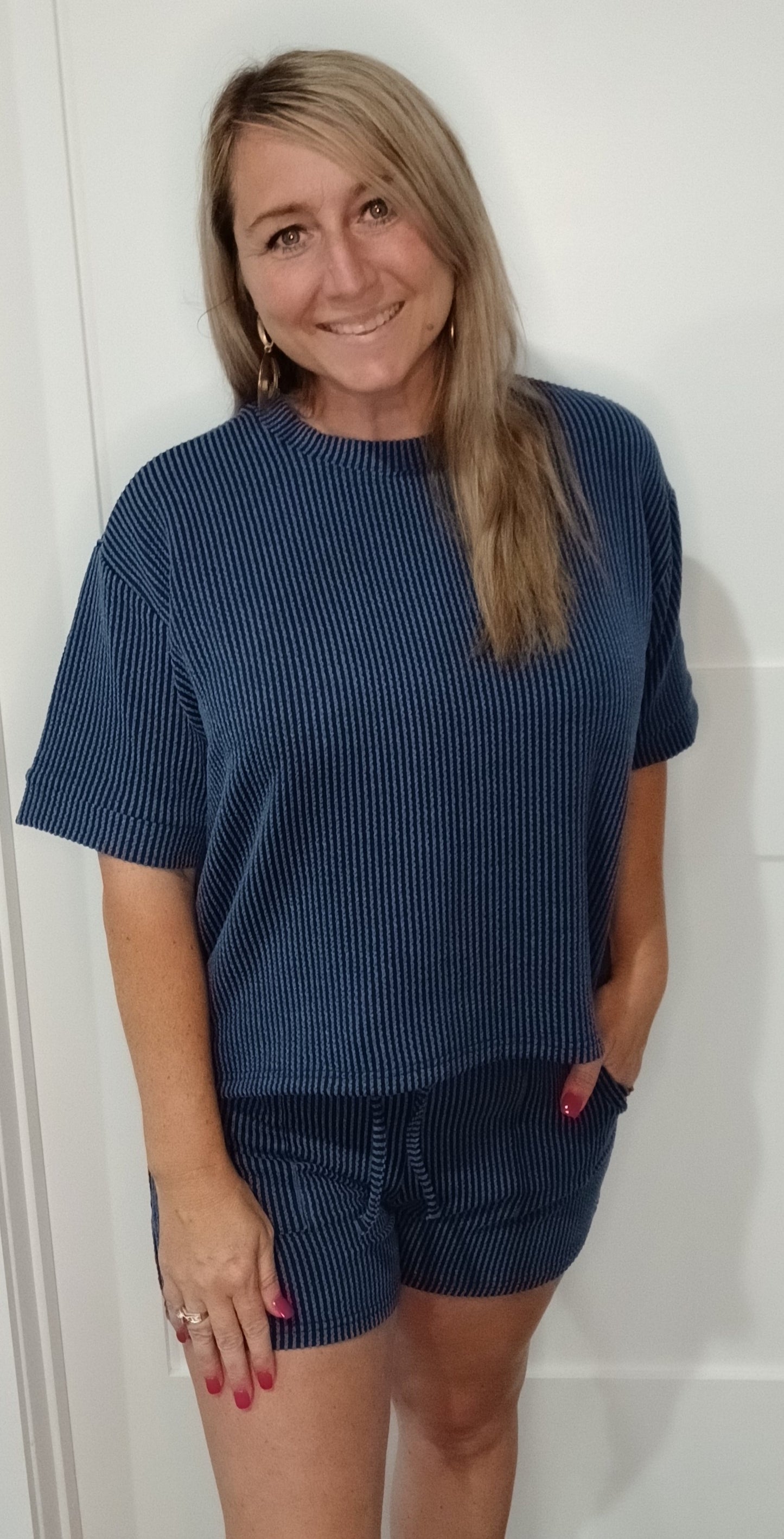 Navy corded Ribbed Set