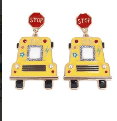 School Bus Earrings