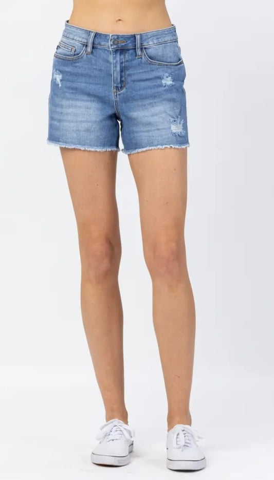 Judy Blue HW Distressed Shorts