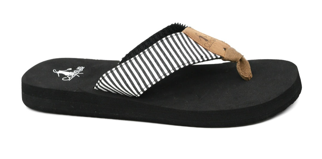 Corkys Summer Break Black/White Stripe