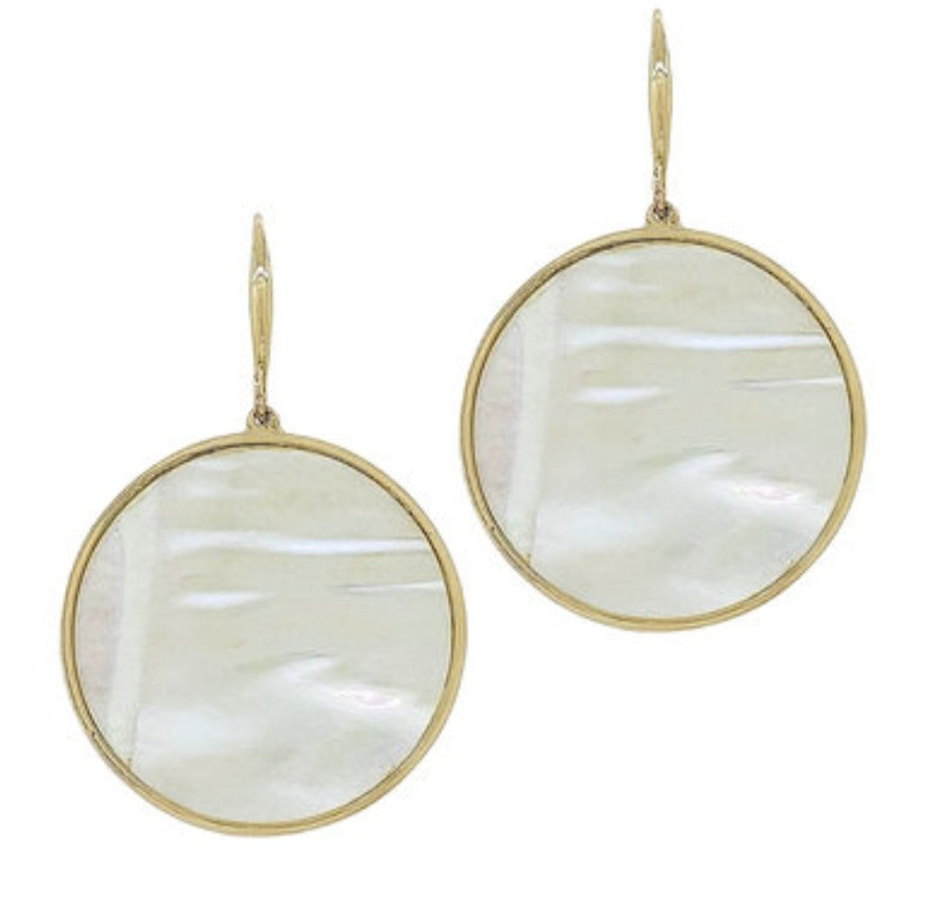 Abalone MOP Round Earrings
