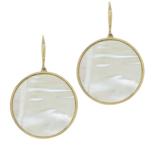 Abalone MOP Round Earrings