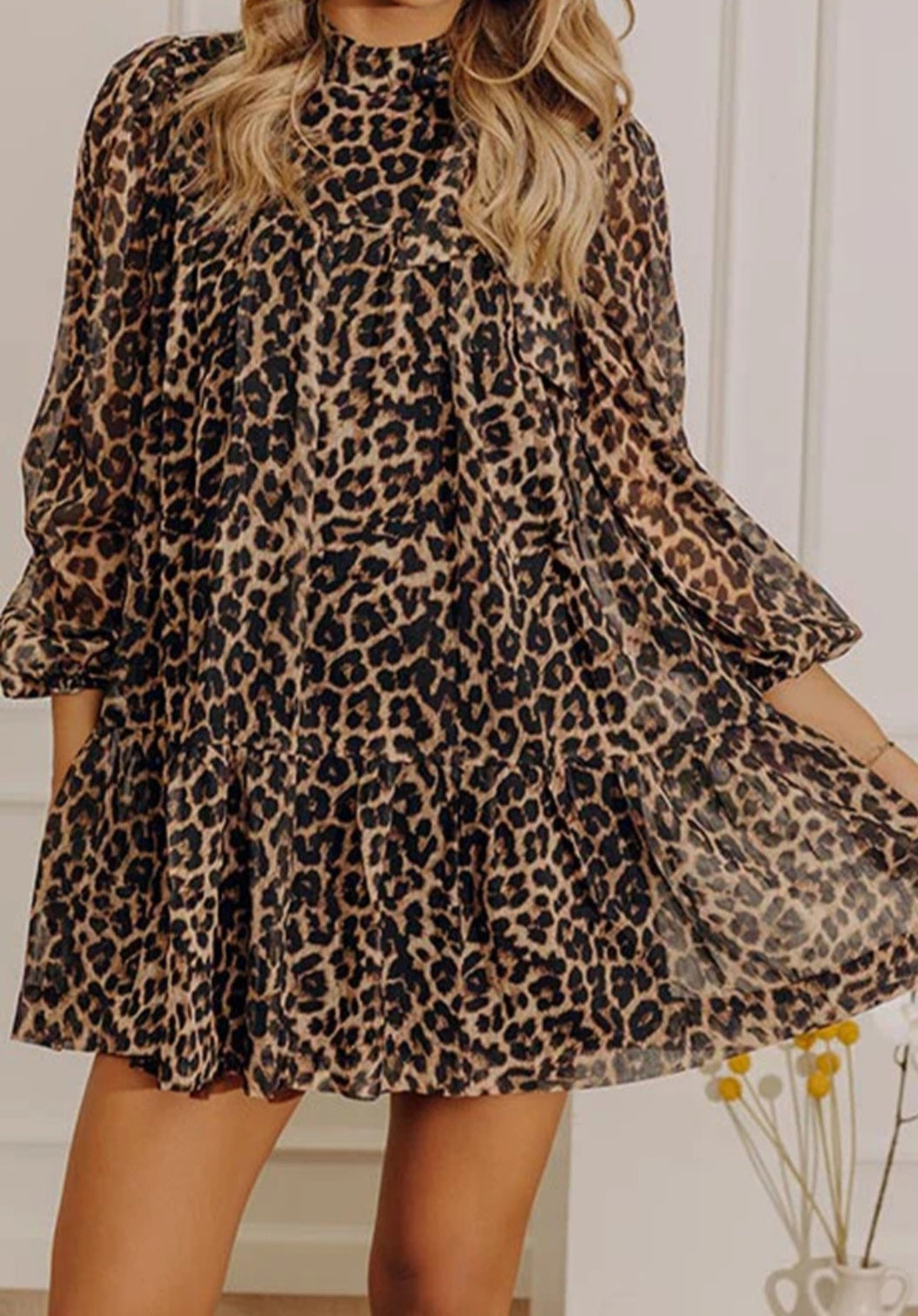 Brown Leopard Dress