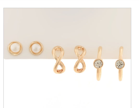 Multi Shaped Stud & Hoop Earring Set