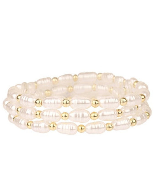 3 Row Baroque Pearl Bracelet