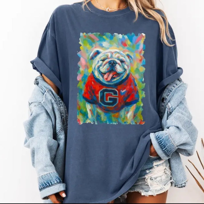 Watercolor Bulldog Tee