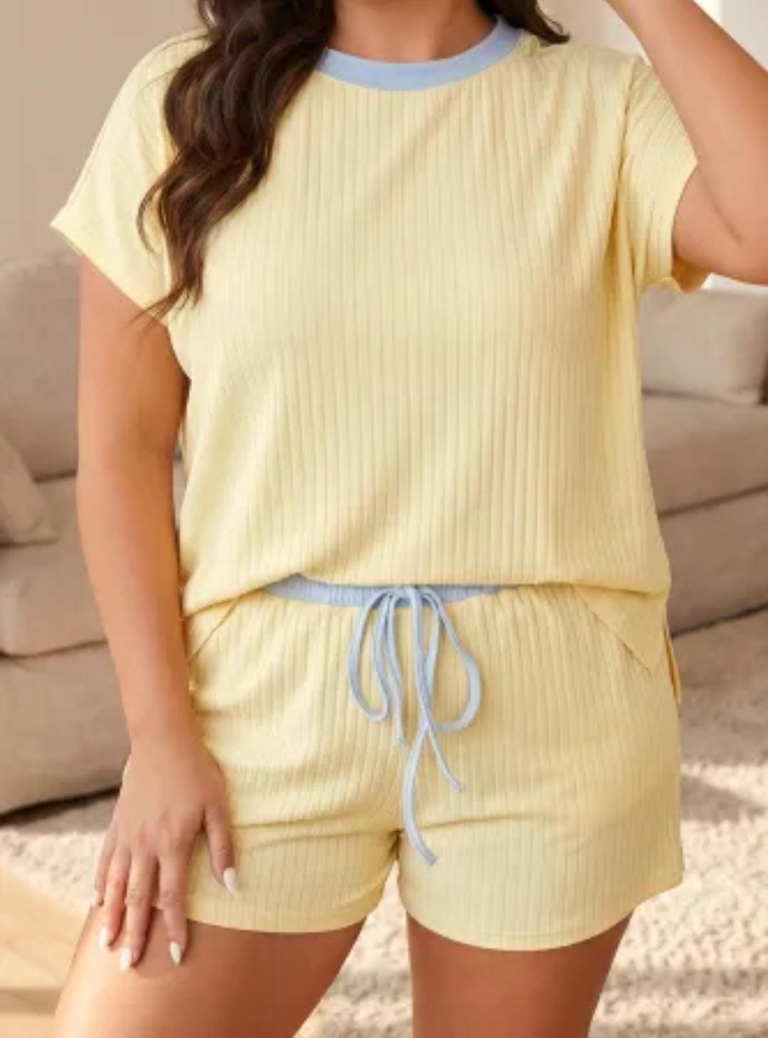 Plus Yellow Ribbed Set