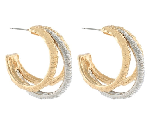 3 Layer Two Toned Hoops
