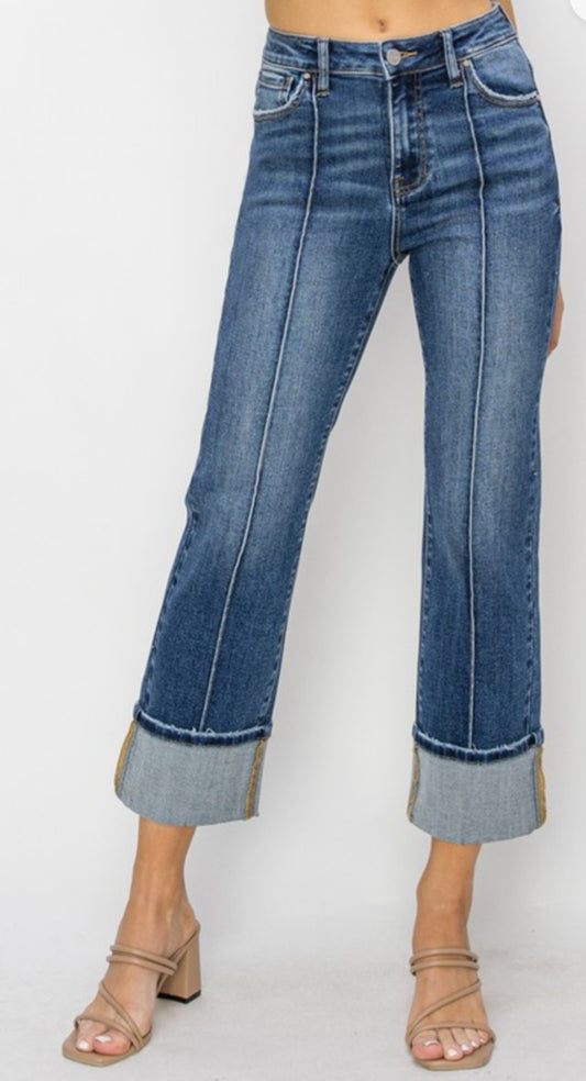 Risen High Rise Straight Jeans