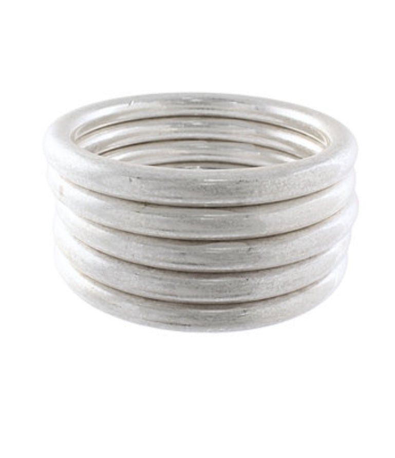Worn Silver Bangle Set