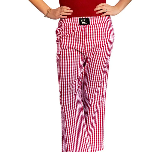 Red Gingham Lulu Mac Pants